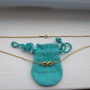Tiffany & Co Double Chain Gold Infinity Necklace